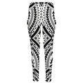 Maori Tribal Polynesian Tattoo Print High-Waisted Pocket Leggings