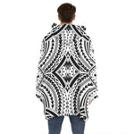 Maori Tribal Polynesian Tattoo Print Hoodie Blanket