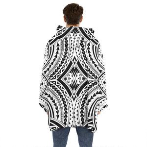 Maori Tribal Polynesian Tattoo Print Hoodie Blanket