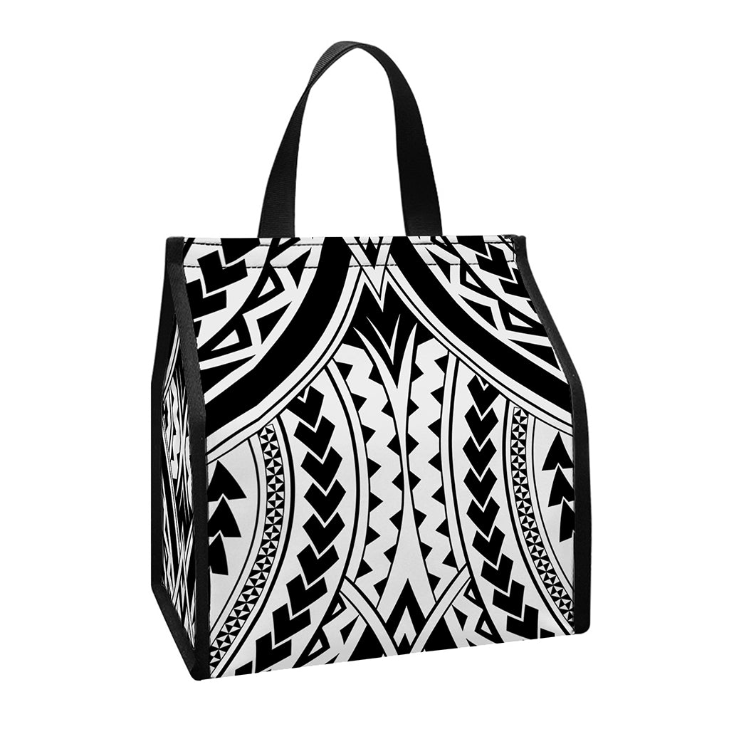 Maori Tribal Polynesian Tattoo Print Insulated Lunch Tote