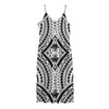 Maori Tribal Polynesian Tattoo Print Jersey Midi Cami Dress