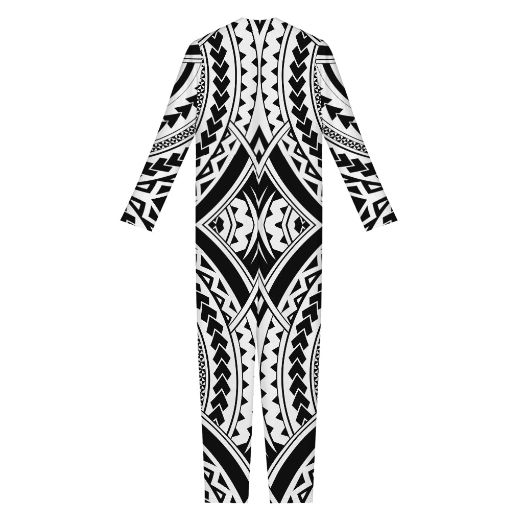 Maori Tribal Polynesian Tattoo Print Jumpsuit