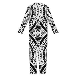 Maori Tribal Polynesian Tattoo Print Jumpsuit