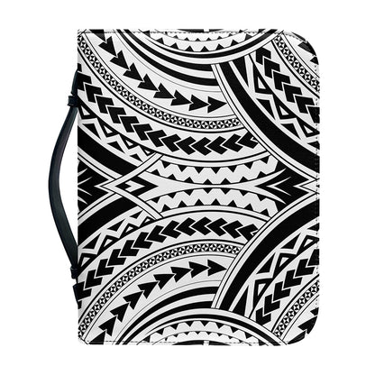 Maori Tribal Polynesian Tattoo Print Leather Bible Cover