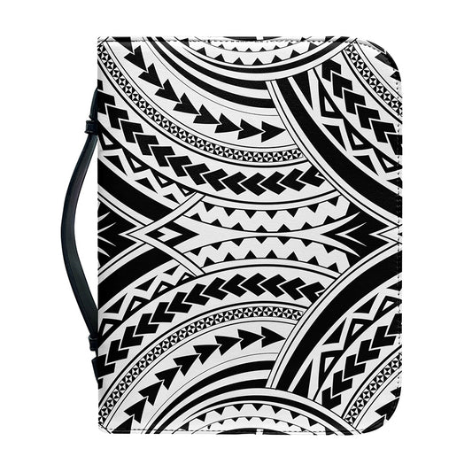 Maori Tribal Polynesian Tattoo Print Leather Bible Cover