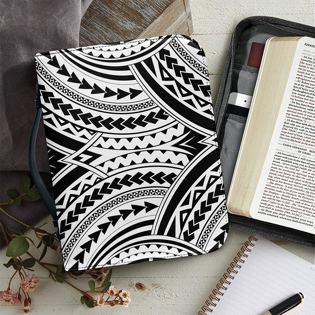 Maori Tribal Polynesian Tattoo Print Leather Bible Cover