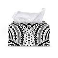 Maori Tribal Polynesian Tattoo Print Leather Tissue Box Cover