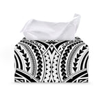Maori Tribal Polynesian Tattoo Print Leather Tissue Box Cover