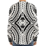 Maori Tribal Polynesian Tattoo Print Long Sleeve Baseball Jersey