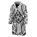 Maori Tribal Polynesian Tattoo Print Men's Bathrobe