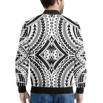 Maori Tribal Polynesian Tattoo Print Men's Bomber Jacket