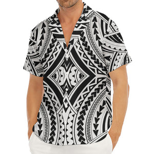 Maori Tribal Polynesian Tattoo Print Men's Deep V-Neck Shirt