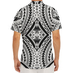 Maori Tribal Polynesian Tattoo Print Men's Deep V-Neck Shirt