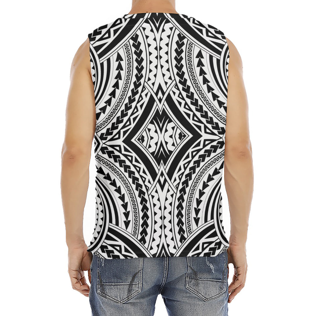 Maori Tribal Polynesian Tattoo Print Men's Fitness Tank Top