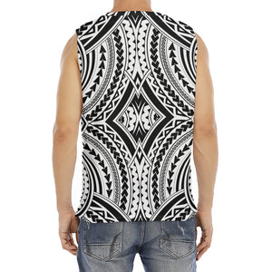 Maori Tribal Polynesian Tattoo Print Men's Fitness Tank Top