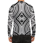 Maori Tribal Polynesian Tattoo Print Men's Long Sleeve Rash Guard