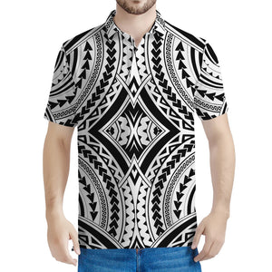 Maori Tribal Polynesian Tattoo Print Men's Polo Shirt