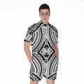 Maori Tribal Polynesian Tattoo Print Men's Romper