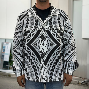 Maori Tribal Polynesian Tattoo Print Men's Shirt Jacket