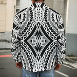 Maori Tribal Polynesian Tattoo Print Men's Shirt Jacket