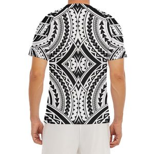 Maori Tribal Polynesian Tattoo Print Men's Short Sleeve Rash Guard