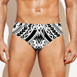 Maori Tribal Polynesian Tattoo Print Men's Swim Briefs