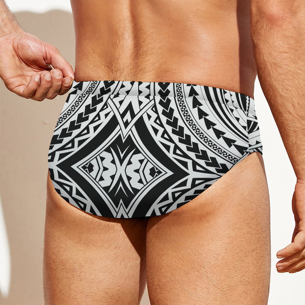 Maori Tribal Polynesian Tattoo Print Men's Swim Briefs