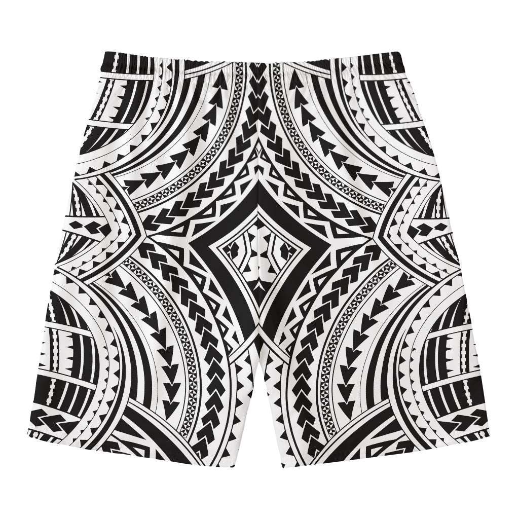 Maori Tribal Polynesian Tattoo Print Men's Swim Trunks