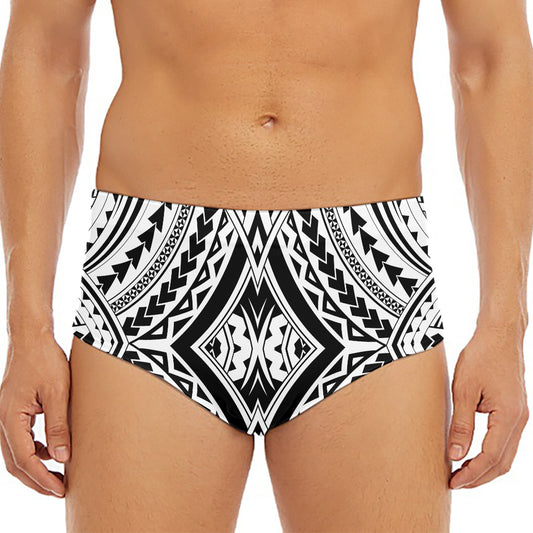 Maori Tribal Polynesian Tattoo Print Men's Triangle Swim Briefs