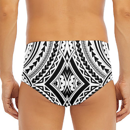 Maori Tribal Polynesian Tattoo Print Men's Triangle Swim Briefs