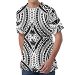 Maori Tribal Polynesian Tattoo Print Men's Velvet T-Shirt