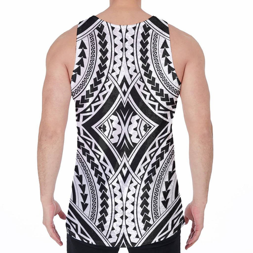 Maori Tribal Polynesian Tattoo Print Men's Velvet Tank Top