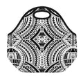 Maori Tribal Polynesian Tattoo Print Neoprene Lunch Bag