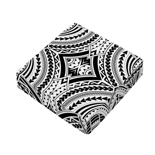 Maori Tribal Polynesian Tattoo Print Outdoor Seat Cushion Cover