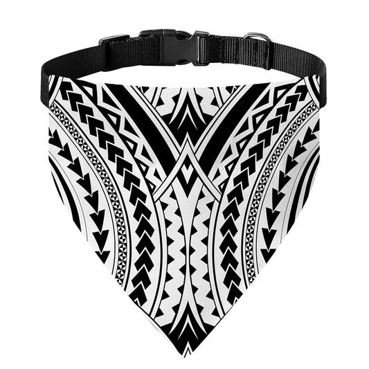 Maori Tribal Polynesian Tattoo Print Over The Collar Dog Bandana
