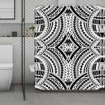 Maori Tribal Polynesian Tattoo Print Polyester Shower Curtain