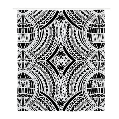 Maori Tribal Polynesian Tattoo Print Polyester Shower Curtain