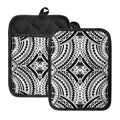Maori Tribal Polynesian Tattoo Print Pot Holders With Pocket