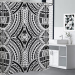 Maori Tribal Polynesian Tattoo Print Premium Shower Curtain