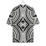 Maori Tribal Polynesian Tattoo Print Rayon Hawaiian Shirt