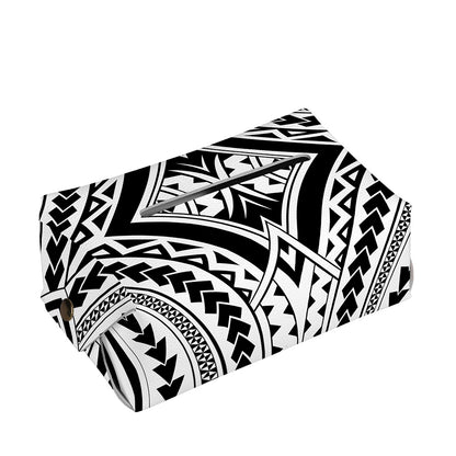 Maori Tribal Polynesian Tattoo Print Rectangle Tissue Box Cover