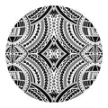 Maori Tribal Polynesian Tattoo Print Round Blanket