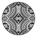 Maori Tribal Polynesian Tattoo Print Round Floor Mat