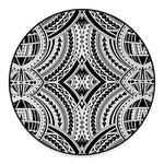 Maori Tribal Polynesian Tattoo Print Round Floor Mat