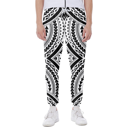 Maori Tribal Polynesian Tattoo Print Scuba Joggers