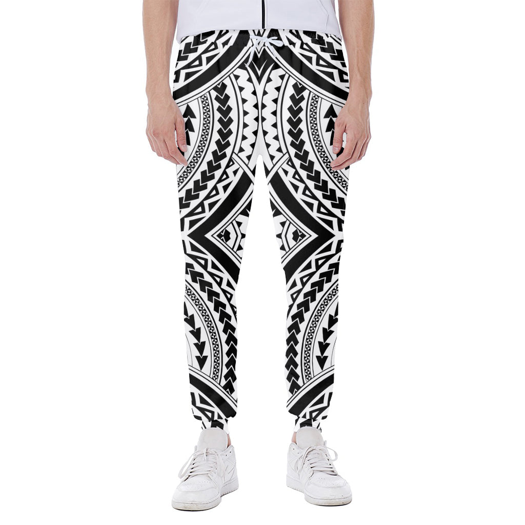 Maori Tribal Polynesian Tattoo Print Scuba Joggers