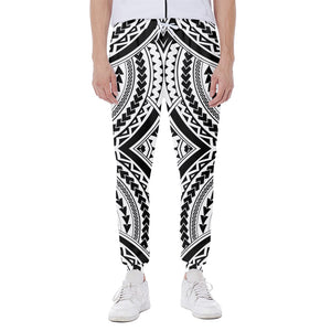 Maori Tribal Polynesian Tattoo Print Scuba Joggers