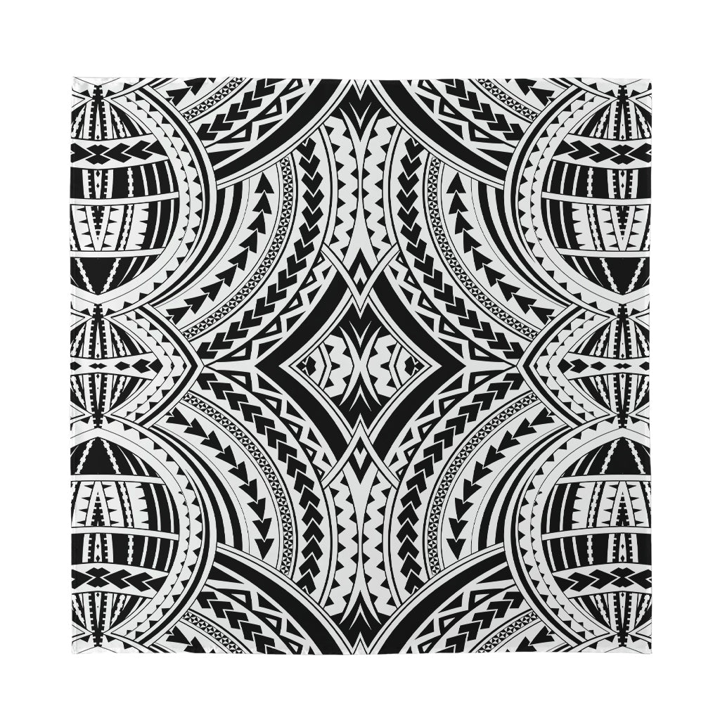 Maori Tribal Polynesian Tattoo Print Silk Bandana