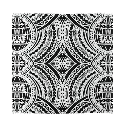 Maori Tribal Polynesian Tattoo Print Silk Bandana