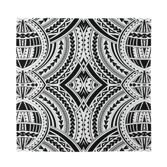 Maori Tribal Polynesian Tattoo Print Silk Bandana